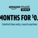 Four Months of Amazon Music Unlimited | $1 | Amazon | New members only